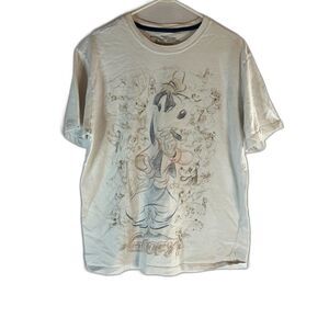 Disney Studio Collection Mens Cream Goofy Print Crew Neck Short Sleeve T-Shirt L